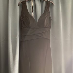 Prom long black dress with slit